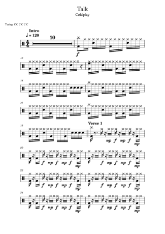 Score for Drums