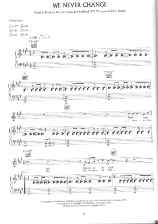 Coldplay  score for Piano