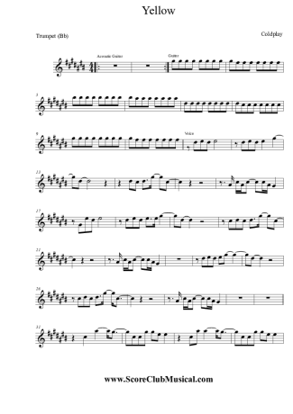 Coldplay  score for Trumpet