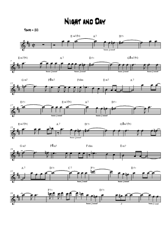 Cole Porter Night and Day score for Tenor Saxophone Soprano (Bb)