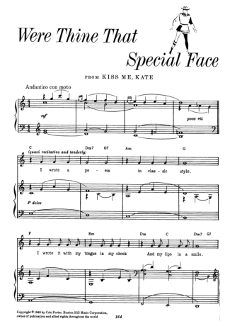 Cole Porter Were Thine That Special Face score for Piano