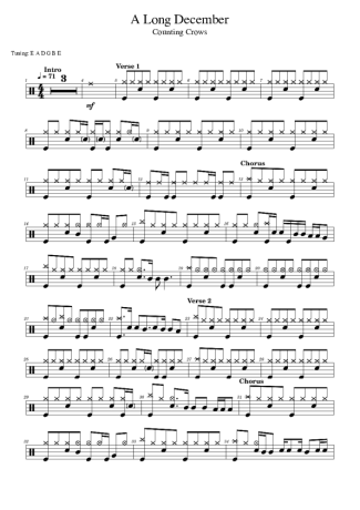 Counting Crows A Long December score for Drums