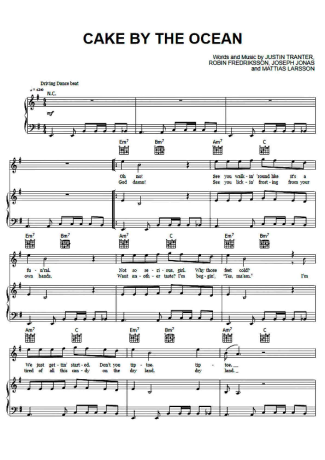 DNCE  score for Piano