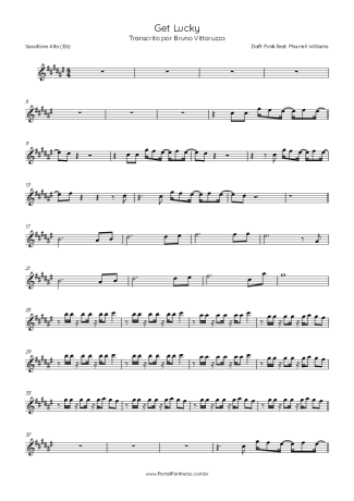 Daft Punk  score for Alto Saxophone