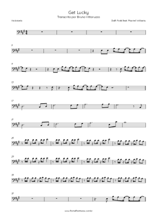 Daft Punk Get Lucky (feat. Pharrell Williams and Nile Rodgers) score for Cello