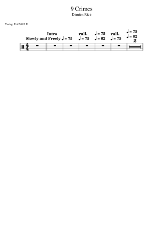 Damien Rice 9 Crimes score for Drums