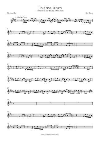 Davi Sacer  score for Clarinet (Bb)