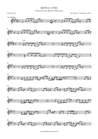 Davi Sacer e Trazendo a Arca  score for Clarinet (C)