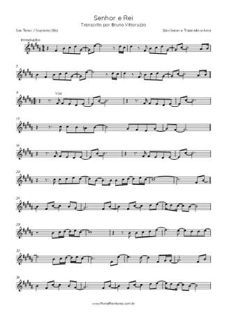 Davi Sacer e Trazendo a Arca  score for Tenor Saxophone Soprano (Bb)