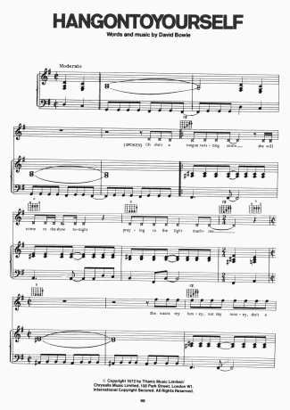 David Bowie  score for Piano