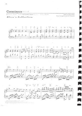 David Foster Conscience score for Piano