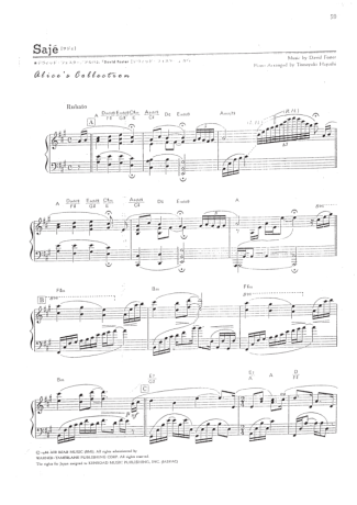 David Foster  score for Piano