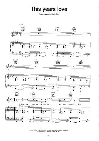 David Gray  score for Piano