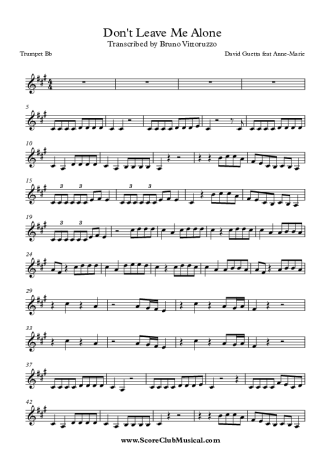 David Guetta feat Anne-Marie  score for Trumpet