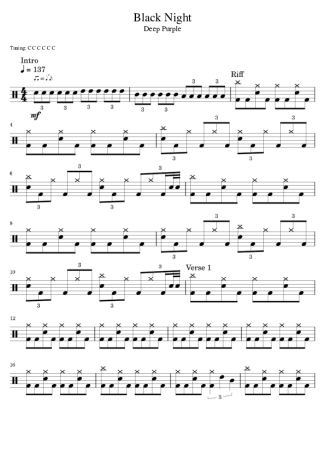 Deep Purple  score for Drums