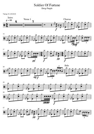 Deep Purple  score for Drums