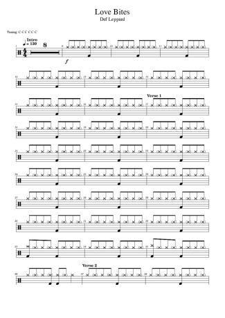 Def Leppard  score for Drums