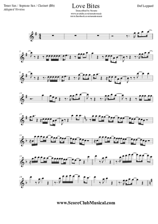 Def Leppard  score for Tenor Saxophone Soprano (Bb)
