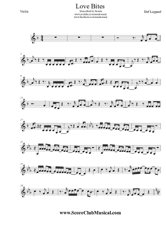 Def Leppard  score for Violin