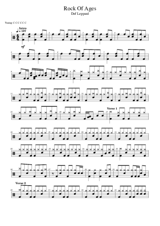 Def Leppard  score for Drums