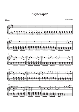 Demi Lovato  score for Piano