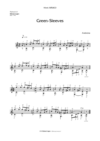 Desconhecido Green Sleeves score for Acoustic Guitar