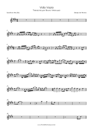 Desejo de Menina  score for Alto Saxophone