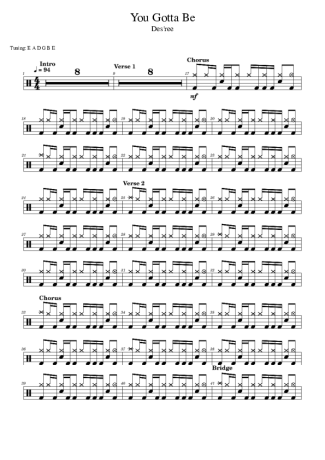 Des´ree You Gotta Be score for Drums