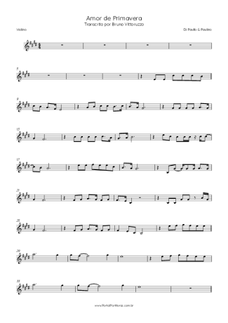 Di Paullo e Paulino Amor De Primavera score for Violin