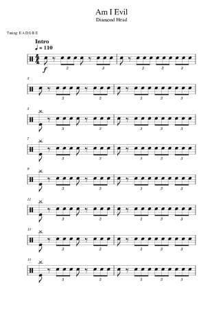 Diamond Head  score for Drums