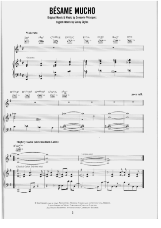 Diana Krall Bésame Mucho score for Piano