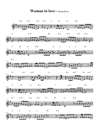 Diana Ross Woman in Love score for Tenor Saxophone Soprano (Bb)