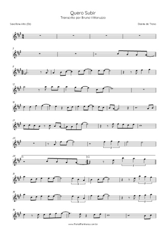 Diante do Trono  score for Alto Saxophone