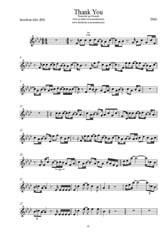 Dido  score for Alto Saxophone