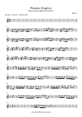 Dilsinho Péssimo Negócio score for Tenor Saxophone Soprano (Bb)