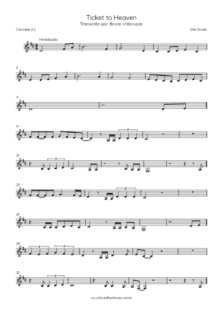 Dire Straits Ticket To Heaven score for Clarinet (C)