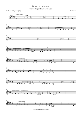 Dire Straits  score for Tenor Saxophone Soprano (Bb)