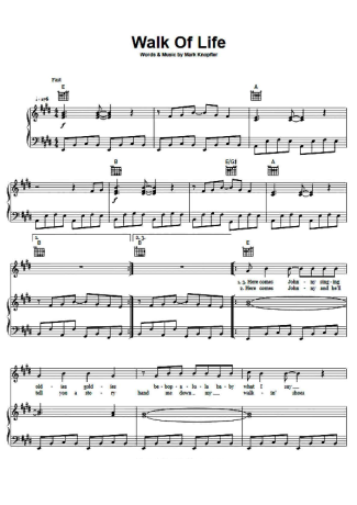 Dire Straits  score for Piano