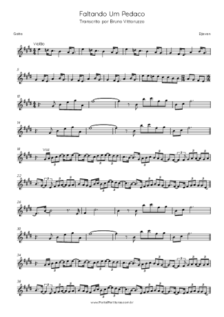 Djavan Faltando Um Pedaco score for Harmonica