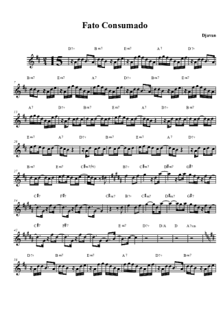 Djavan Fato Consumado score for Clarinet (Bb)