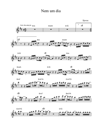 Djavan Nem Um Dia score for Alto Saxophone