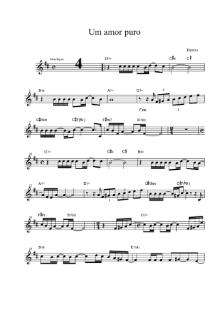 Djavan Um Amor Puro score for Clarinet (Bb)