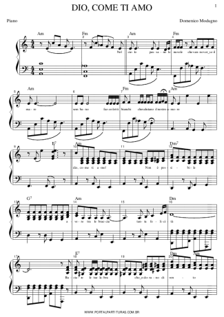 Domenico Modugno Dio Come Ti Amo score for Piano