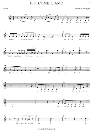 Domenico Modugno  score for Violin