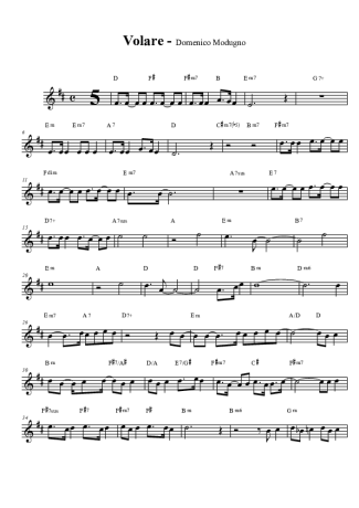 Domenico Modugno  score for Clarinet (Bb)