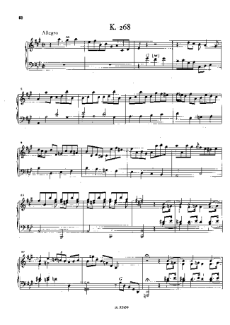 Domenico Scarlatti Keyboard Sonata In A Major K.268 score for Piano
