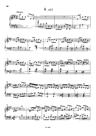 Domenico Scarlatti Keyboard Sonata In A Major K.457 score for Piano