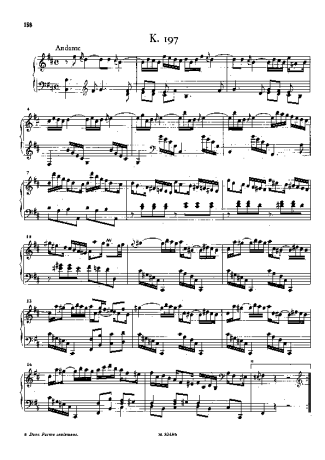 Domenico Scarlatti Keyboard Sonata In B Minor K.197 score for Piano