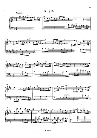 Domenico Scarlatti Keyboard Sonata In B Minor K.376 score for Piano
