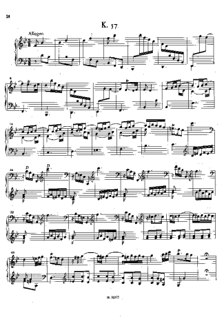 Domenico Scarlatti Keyboard Sonata In B-b Major K.57 score for Piano